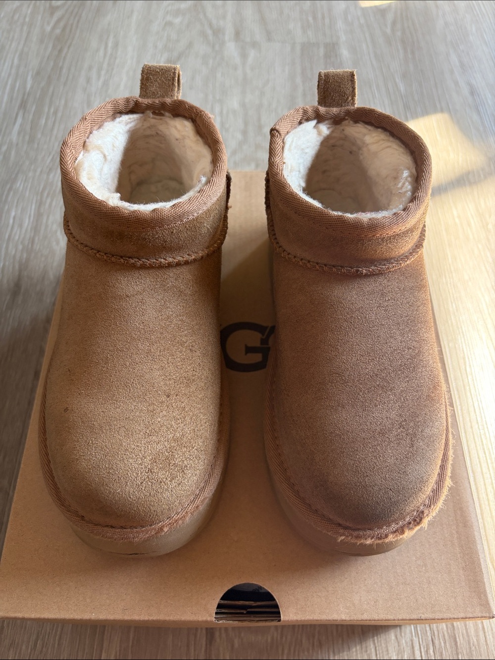 UGG Kids Chestnut Suede Shearling Boots